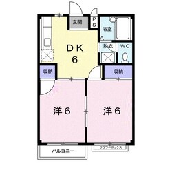 田尻 徒歩5分 2階の物件間取画像